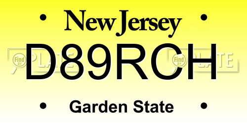 D89RCH New Jersey License Plate
