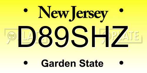 D89SHZ New Jersey License Plate