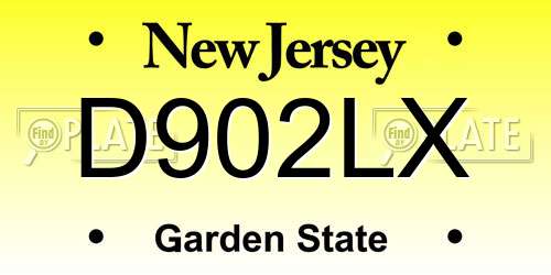 D902LX New Jersey License Plate