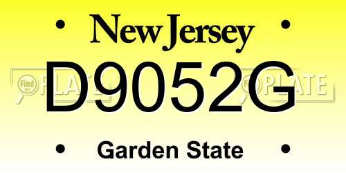 D9052G New Jersey License Plate