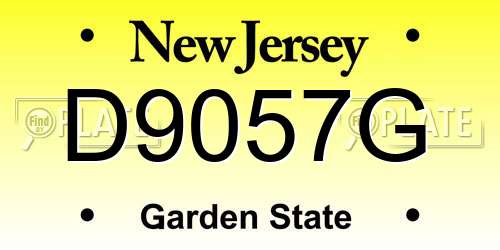 D9057G New Jersey License Plate