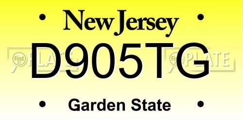 D905TG New Jersey License Plate