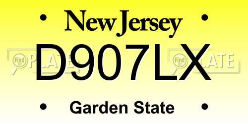 D907LX New Jersey License Plate