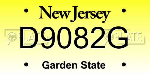 D9082G New Jersey License Plate
