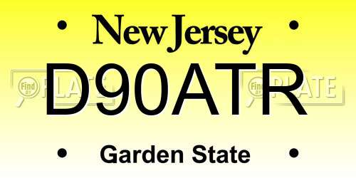 D90ATR New Jersey License Plate