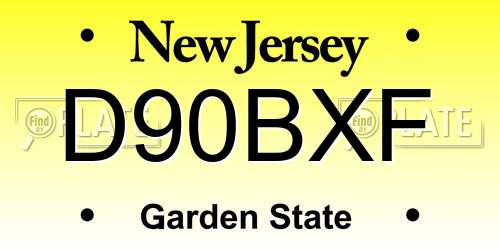 D90BXF New Jersey License Plate
