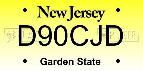 D90CJD New Jersey License Plate