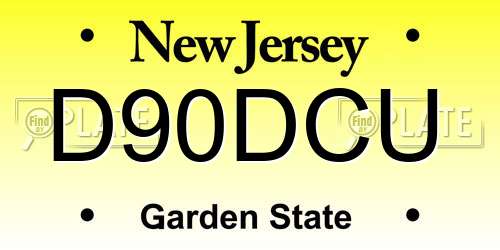 D90DCU New Jersey License Plate