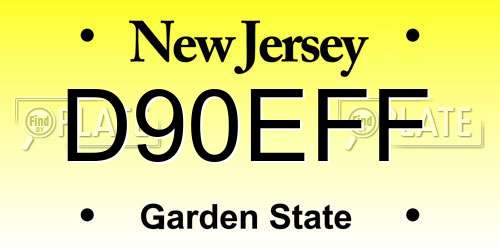 D90EFF New Jersey License Plate