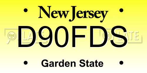 D90FDS New Jersey License Plate
