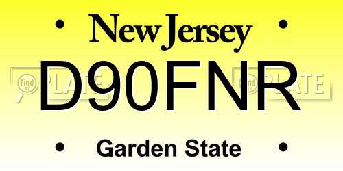 D90FNR New Jersey License Plate