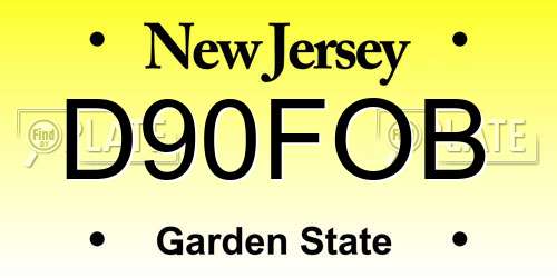 D90FOB New Jersey License Plate