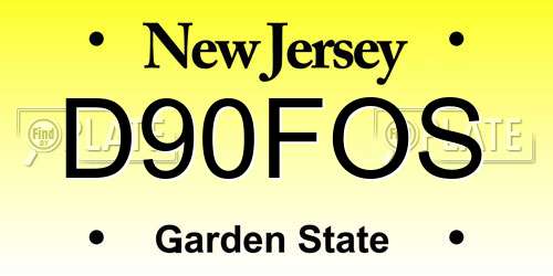 D90FOS New Jersey License Plate