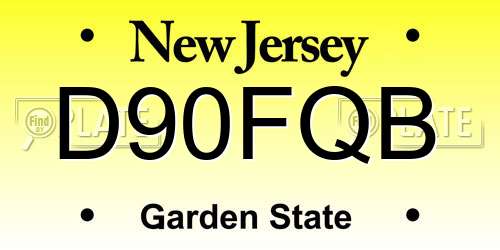 D90FQB New Jersey License Plate