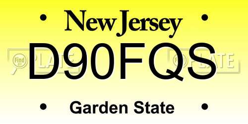 D90FQS New Jersey License Plate