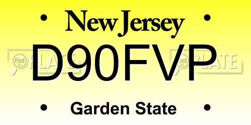 D90FVP New Jersey License Plate