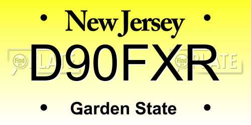 D90FXR New Jersey License Plate