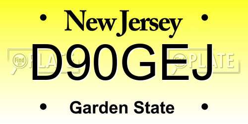 D90GEJ New Jersey License Plate