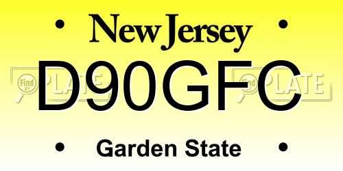 D90GFC New Jersey License Plate