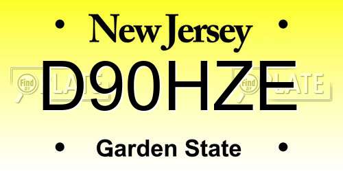 D90HZE New Jersey License Plate