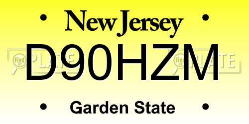 D90HZM New Jersey License Plate