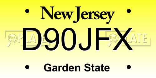 D90JFX New Jersey License Plate