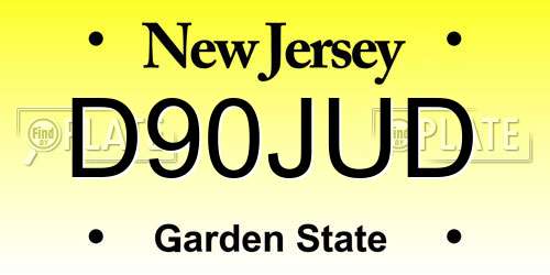 D90JUD New Jersey License Plate