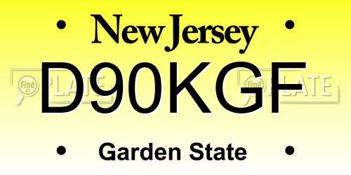 D90KGF New Jersey License Plate
