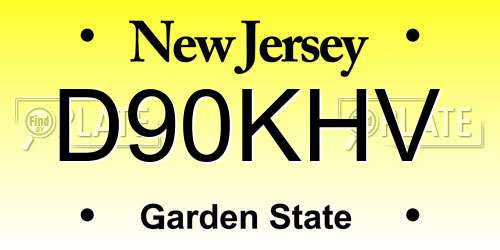 D90KHV New Jersey License Plate