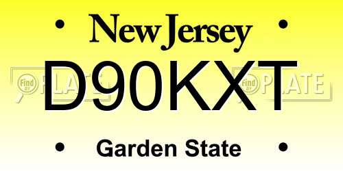 D90KXT New Jersey License Plate