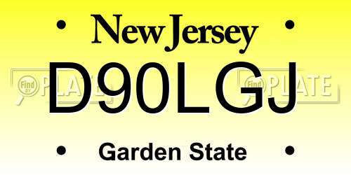 D90LGJ New Jersey License Plate
