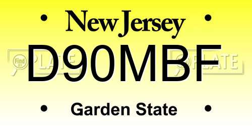 D90MBF New Jersey License Plate