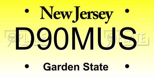 D90MUS New Jersey License Plate