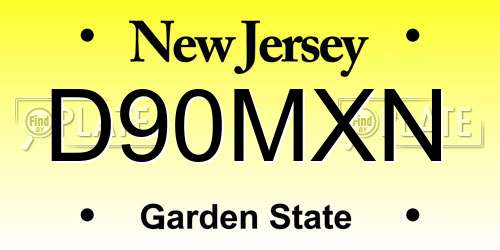 D90MXN New Jersey License Plate
