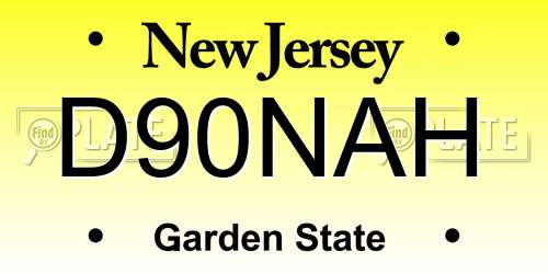 D90NAH New Jersey License Plate