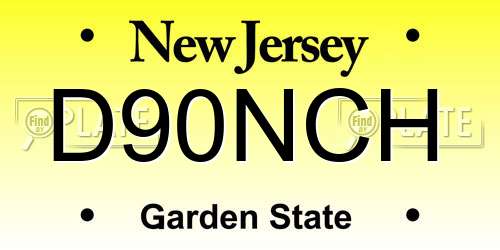 D90NCH New Jersey License Plate