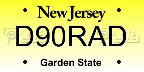 D90RAD New Jersey License Plate