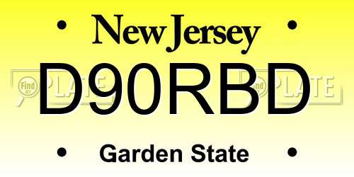 D90RBD New Jersey License Plate