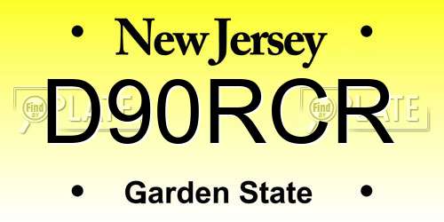 D90RCR New Jersey License Plate