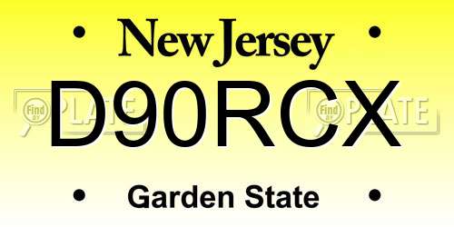 D90RCX New Jersey License Plate