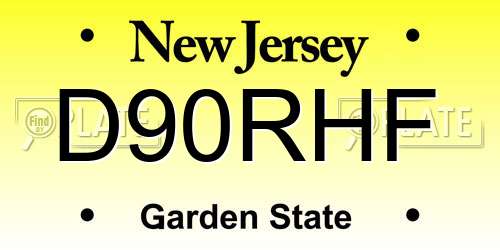 D90RHF New Jersey License Plate