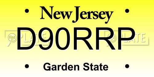 D90RRP New Jersey License Plate