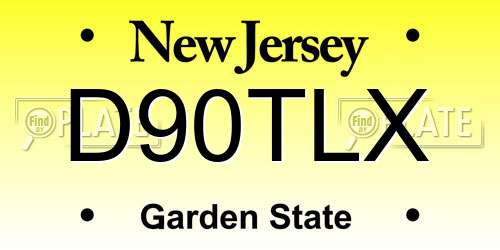 D90TLX New Jersey License Plate