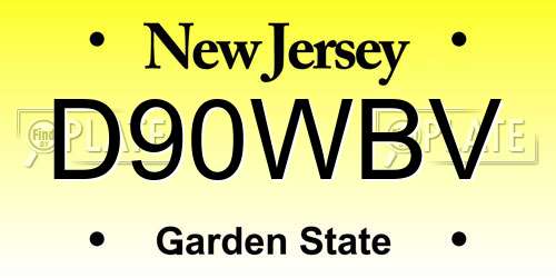 D90WBV New Jersey License Plate