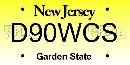 D90WCS New Jersey License Plate