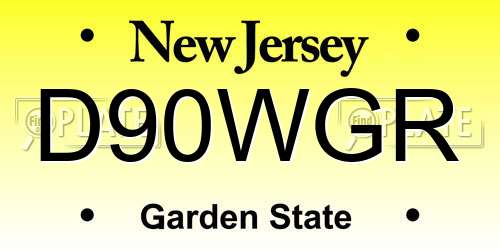 D90WGR New Jersey License Plate