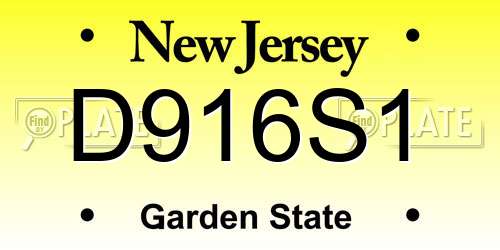 D916S1 New Jersey License Plate