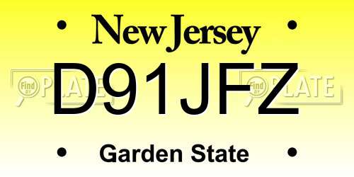 D91JFZ New Jersey License Plate