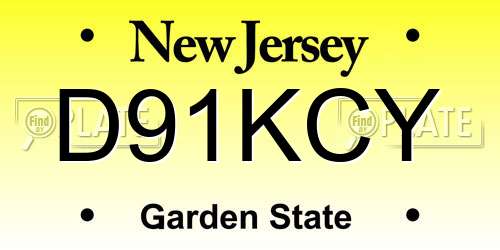 D91KCY New Jersey License Plate