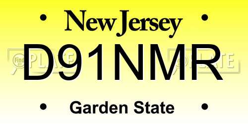 D91NMR New Jersey License Plate